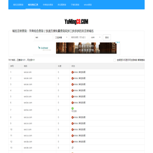 域名注册查询-字典组合域名查询工具